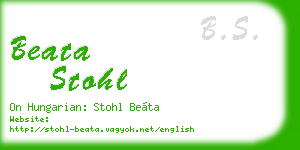 beata stohl business card